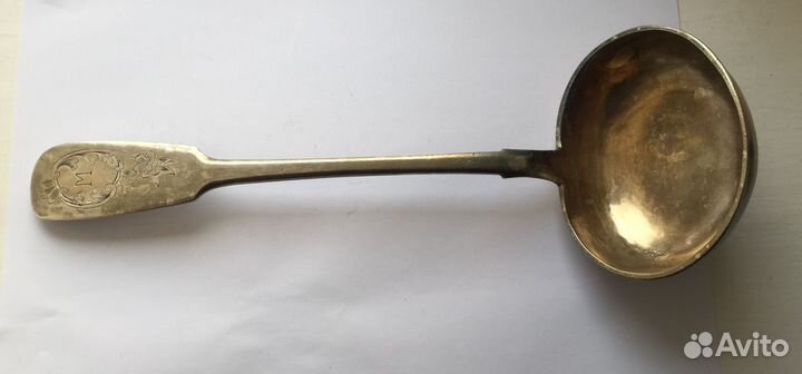 Половник старинный серебро 84 проба 1883 год