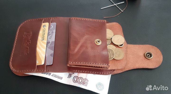 Кошелек из натуральной кожи. Ручная работа