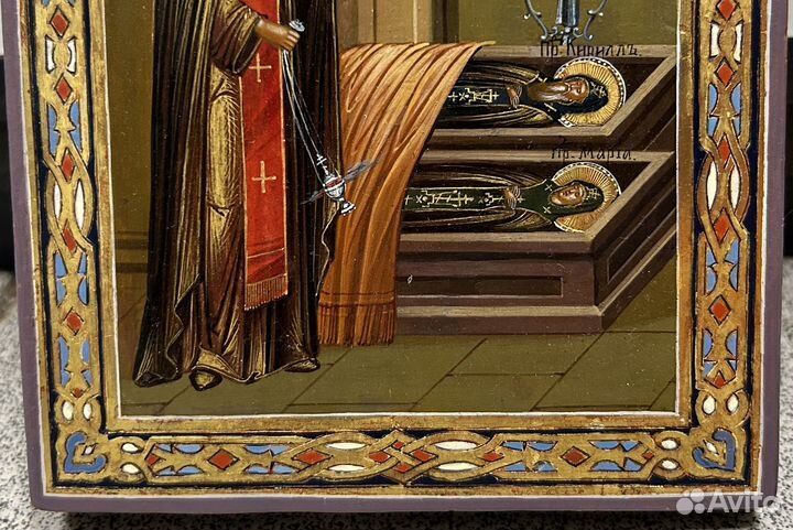 Икона Сергий Радонежский у гробов Родителей