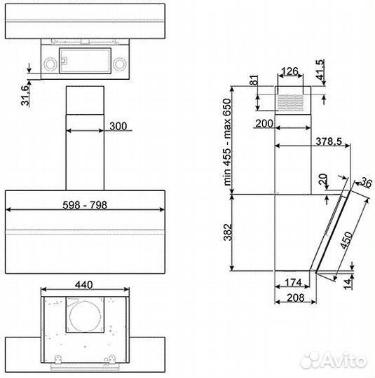 Вытяжка smeg KCV60BE2