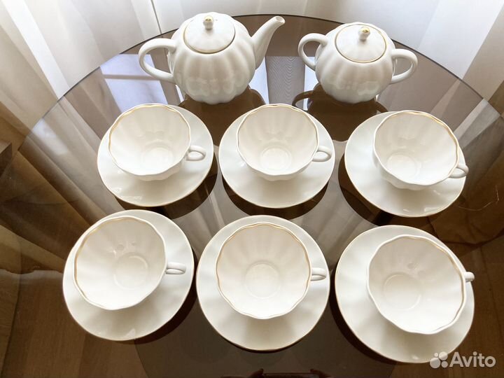 Новый ифз Сервиз чайный Тюльпан Белоснежка