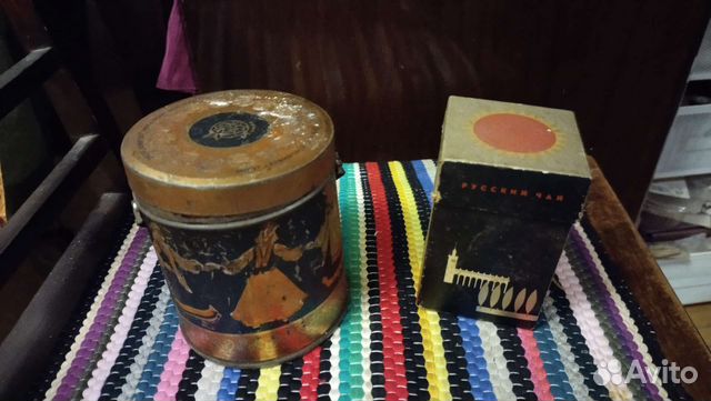 Коробочки из под чая СССР. Жестяная и картонная