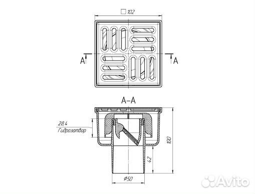 TQ5202 Трап для душа нерегулируемый