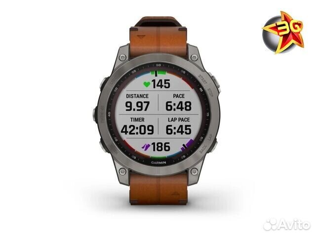 Часы Garmin Fenix 7 Sapphire Solar Titanium Chestnut