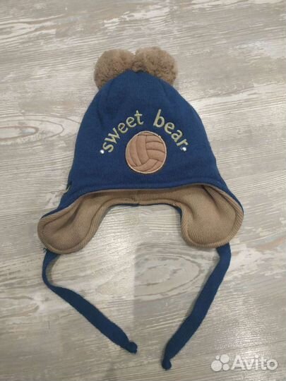 Шапка зимняя на мальчика 6-12 мес