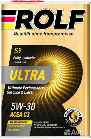 Масло моторное Rolf Ultra 5W-30 C3 SN/CF 4л