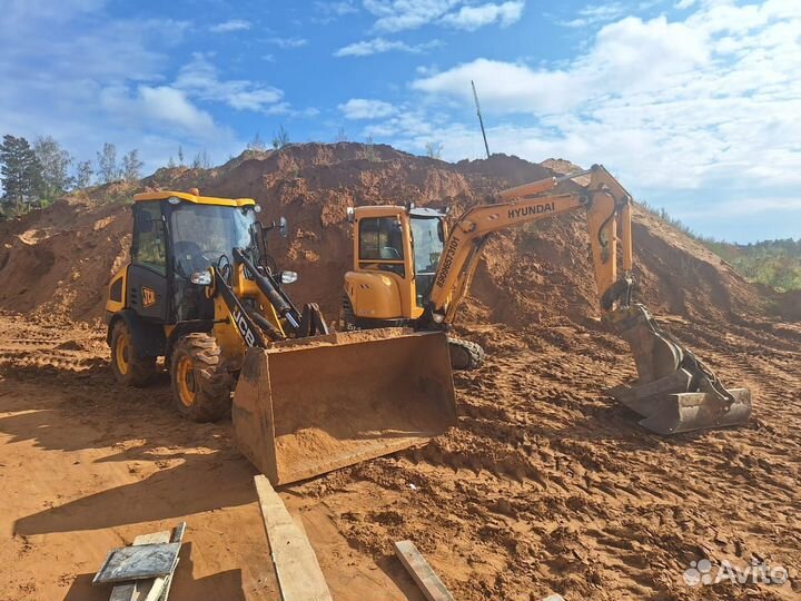 Услуги мини-экскаватора/ траншеи под коммуникаций