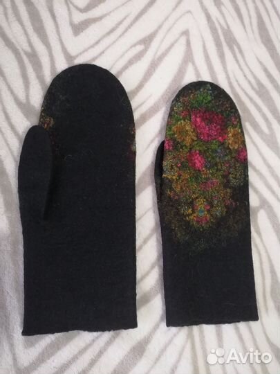 Варежки ручной работы(валяные)