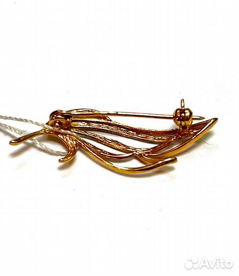 Брошь золотая 585 пробы