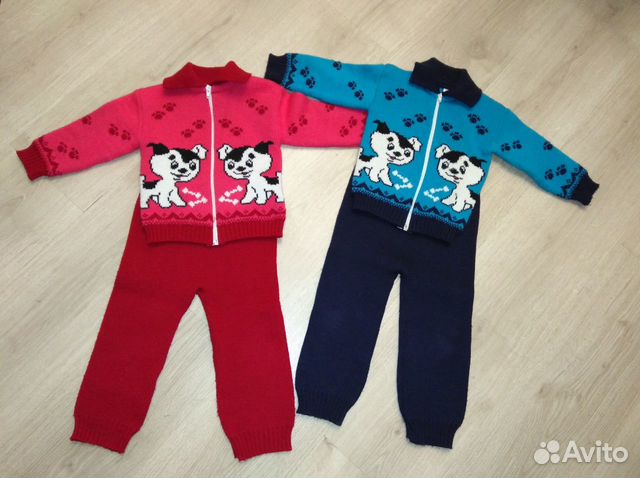 Теплый вязаный костюм 2шт (для двойни)