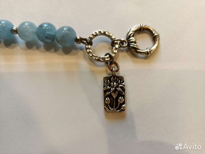 Браслет из натурального аквамарина