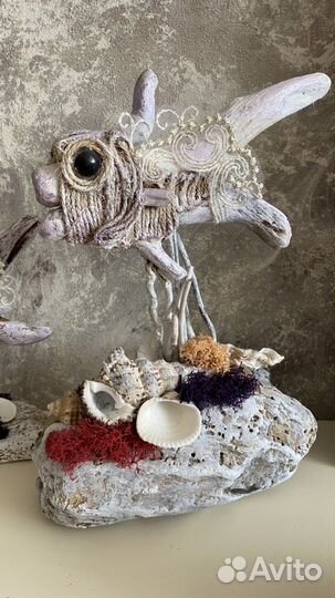 Рыбка из морских деревяшек