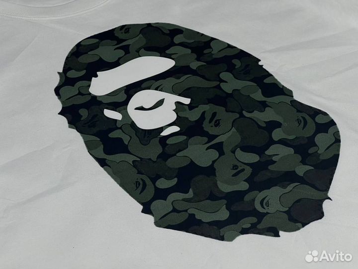 Хлопковая футболка bape BIG head APE lux