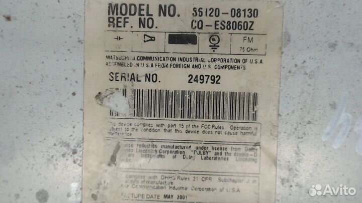 Магнитола Toyota Sequoia, 2001