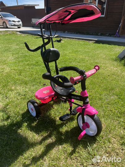 Детский велосипед трехколесный с ручкой