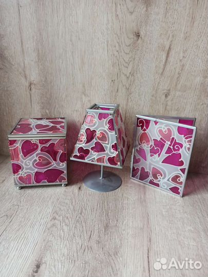 Набор рамка для фотографии, шкатулка и подсвечник