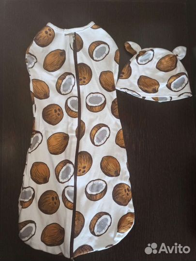 Пеленка кокон с шапочкой