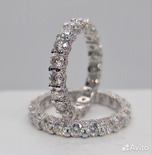 Кольцо дорожка с бриллиантами(муассанитами)