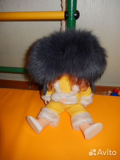 Шапка песец с натур кожей не ношена р 54