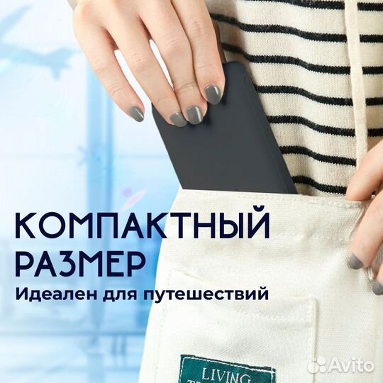 Повербанк карманный новый 5000мАч черный