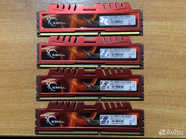Оперативная память 4GB DDR3 1600MHz G.Skill RipJaw