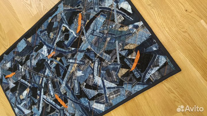 Джинсовый коврик ручной работы