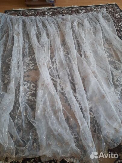 Тюль штора с лентой