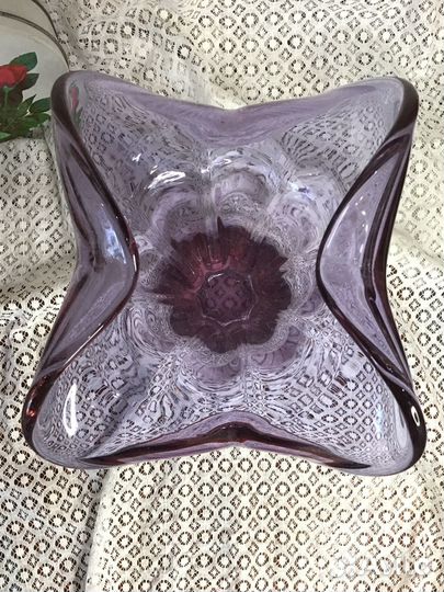 Ваза Александритовое неодиновое стекло СССР 70 г