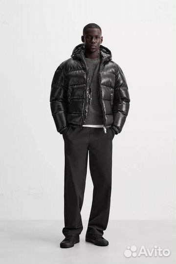 Пуховик Zara x Moncler глянцевый