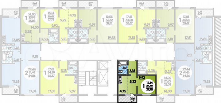 Квартира-студия, 27,8 м², 11/18 эт.