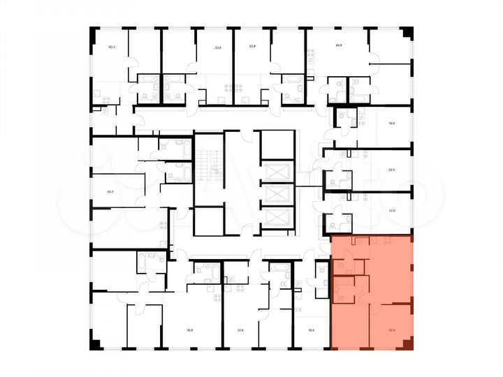 2-к. квартира, 55,8 м², 6/24 эт.