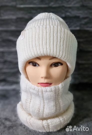 Комплект шапка и снуд зимний