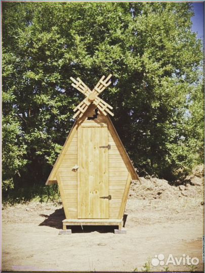Дачный туалет деревянный прямоугольник эри 371