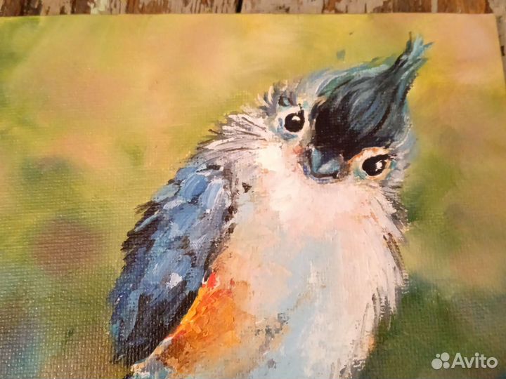 Картины для детей маслом на холсте Птичка