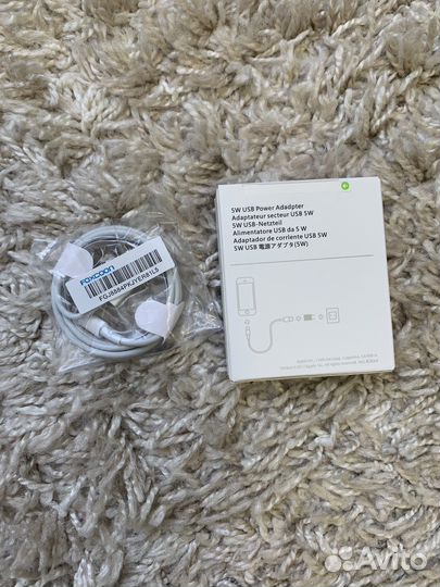 Зарядное устройство iPhone5W + USB на Lightning