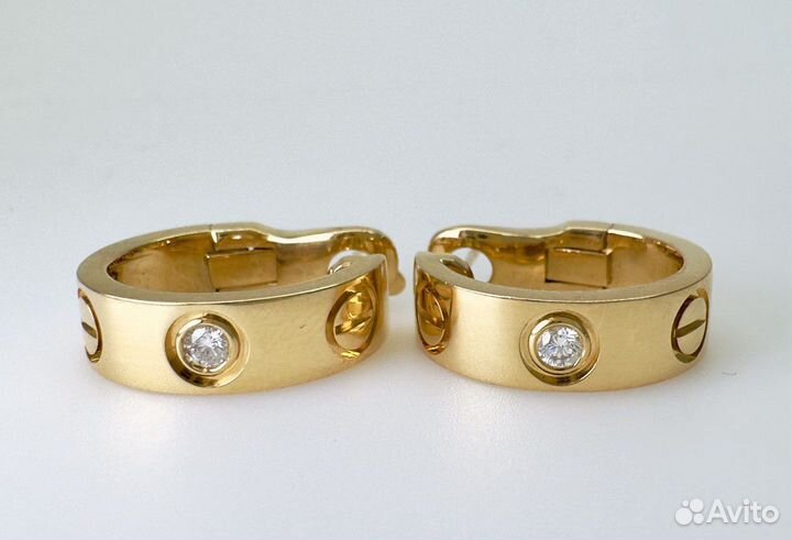 Серьги Cartier Love золото 18К и бриллианты