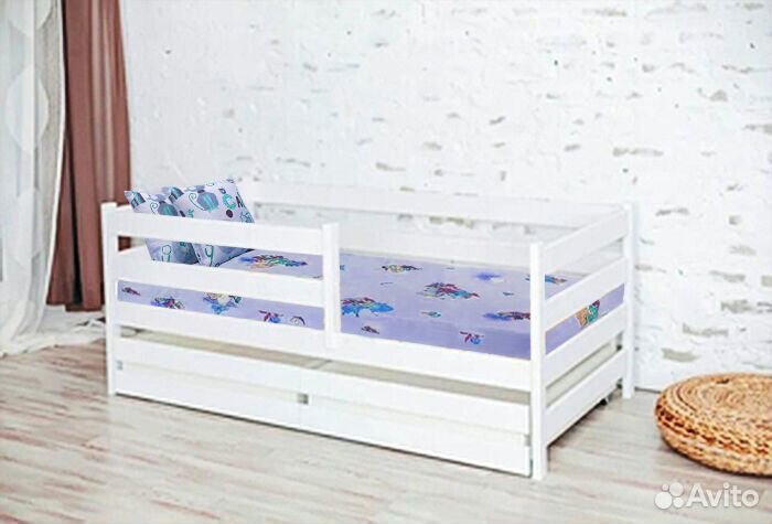 Кроватка софа эко из натурального дерева от 2х лет