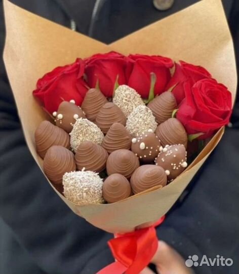 Букеты Ягодные, Клубничные. Цветы, Доставка