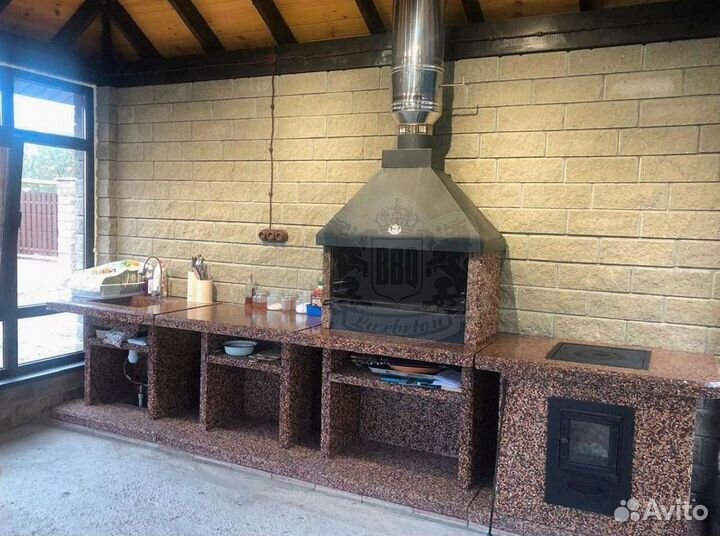 Барбекю комплекс из мрамора и Габро-диабазза