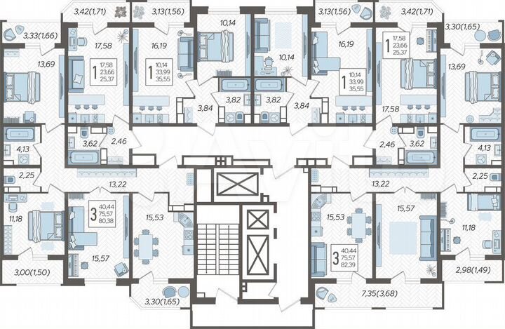 Квартира-студия, 25,4 м², 22/25 эт.