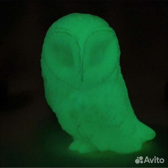 Фигурка совёнка совы, светится в темноте статуэтка