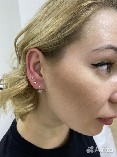 Прокол ушей, хрящей, пупка, носа, пирсинг