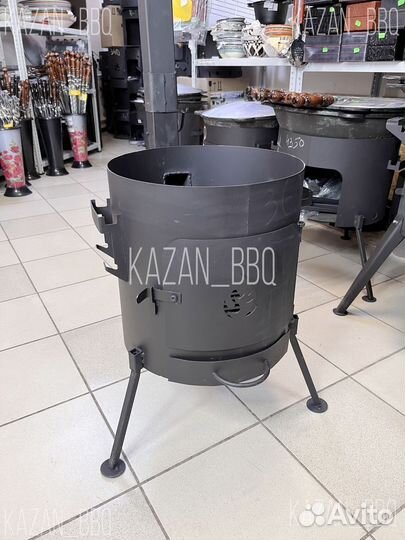 Печь (учаг) с трубой и поддувалом