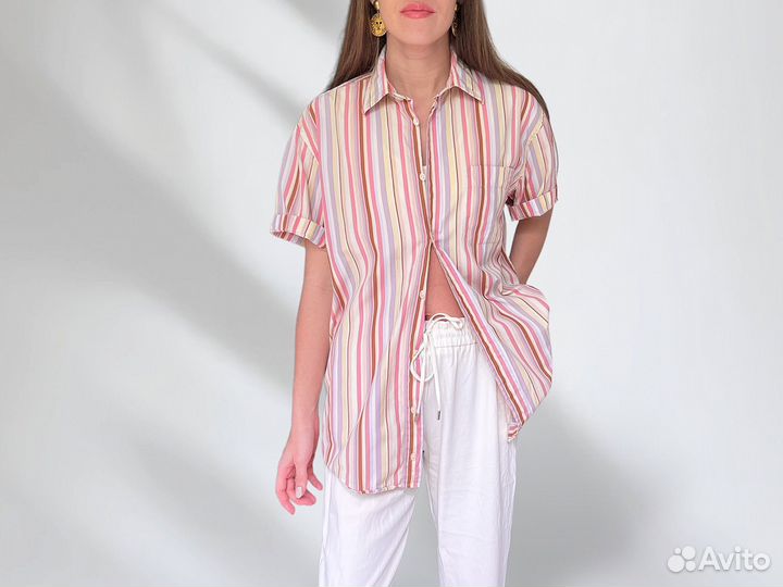 Винтажная рубашка Eden Park хлопок в полоску