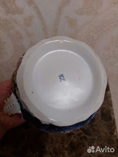 Шикарный чайник Каподимонте горельефы-живопись