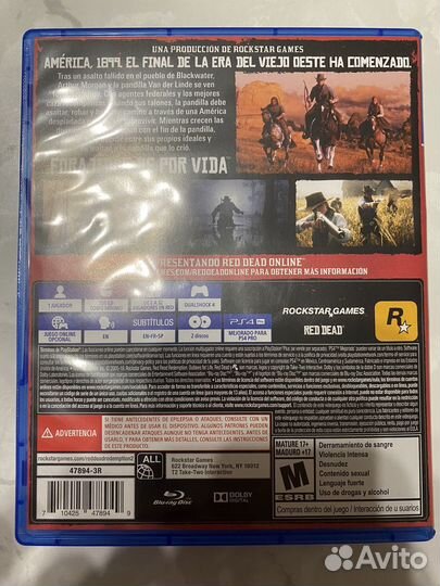 Red dead Redemption 2 Ps4 диск