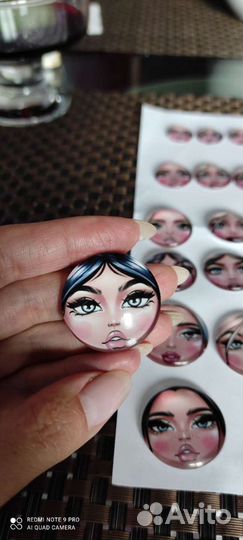 Кабашоны стеклянные для матрешек