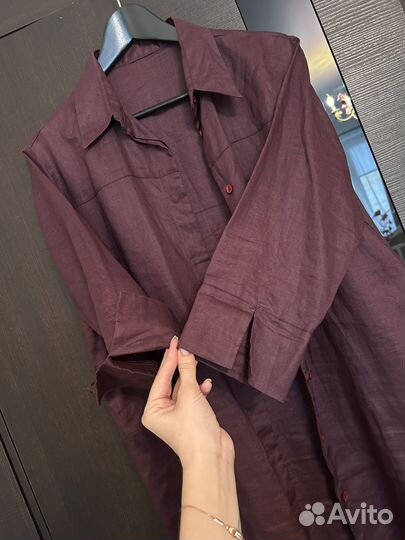 Платье рубашка 100% ramie 50/52