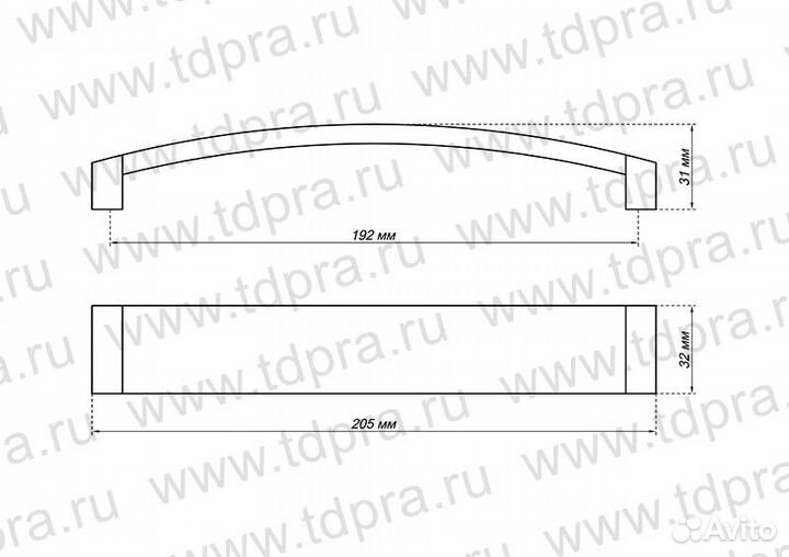 Ручка-скоба 192 мм медь (арт 84)