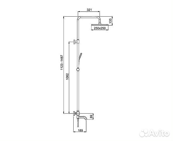 Душевая система G2491-6 Gappo с тропическим душем